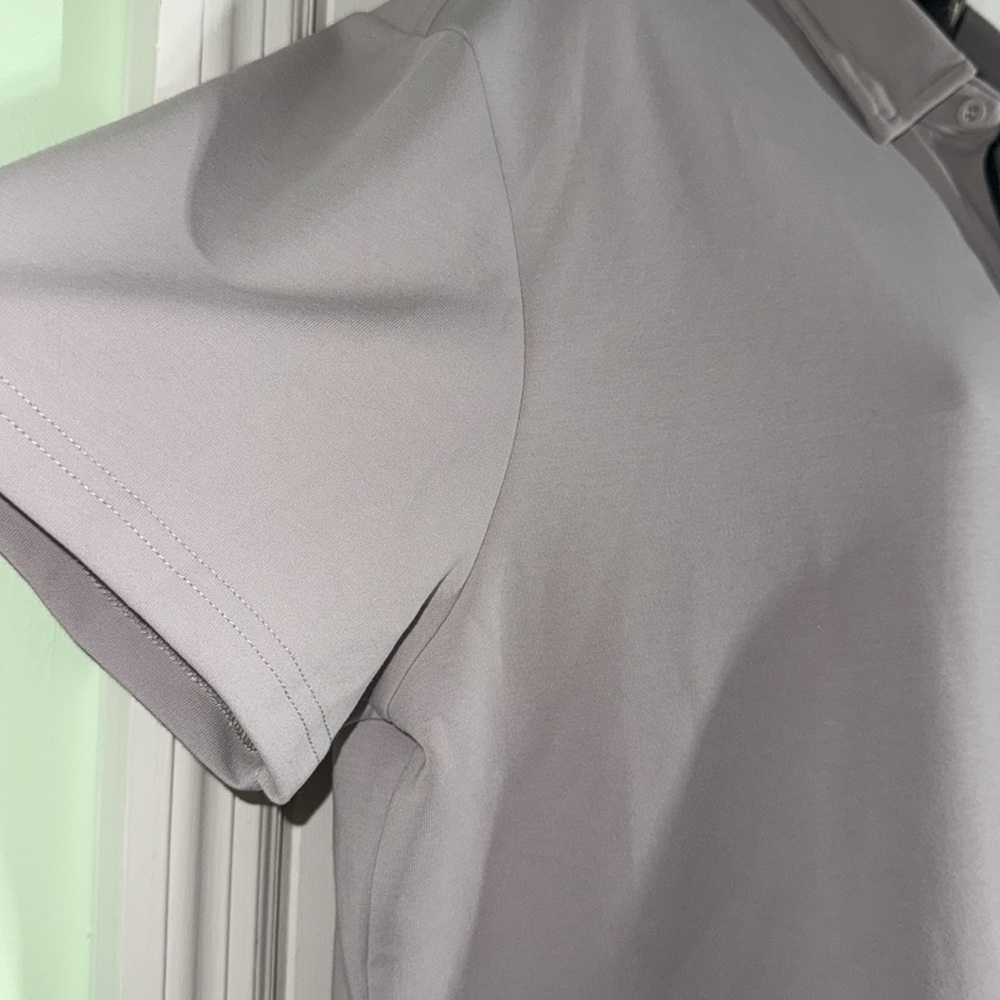 Under 5’10 Dove Gray Performance Pique Short Sleeve Button Down S/S Shirt Size L - Picture 2 of 6